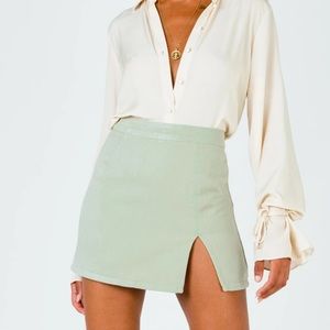 Princess polly sage mini denim skirt US 2